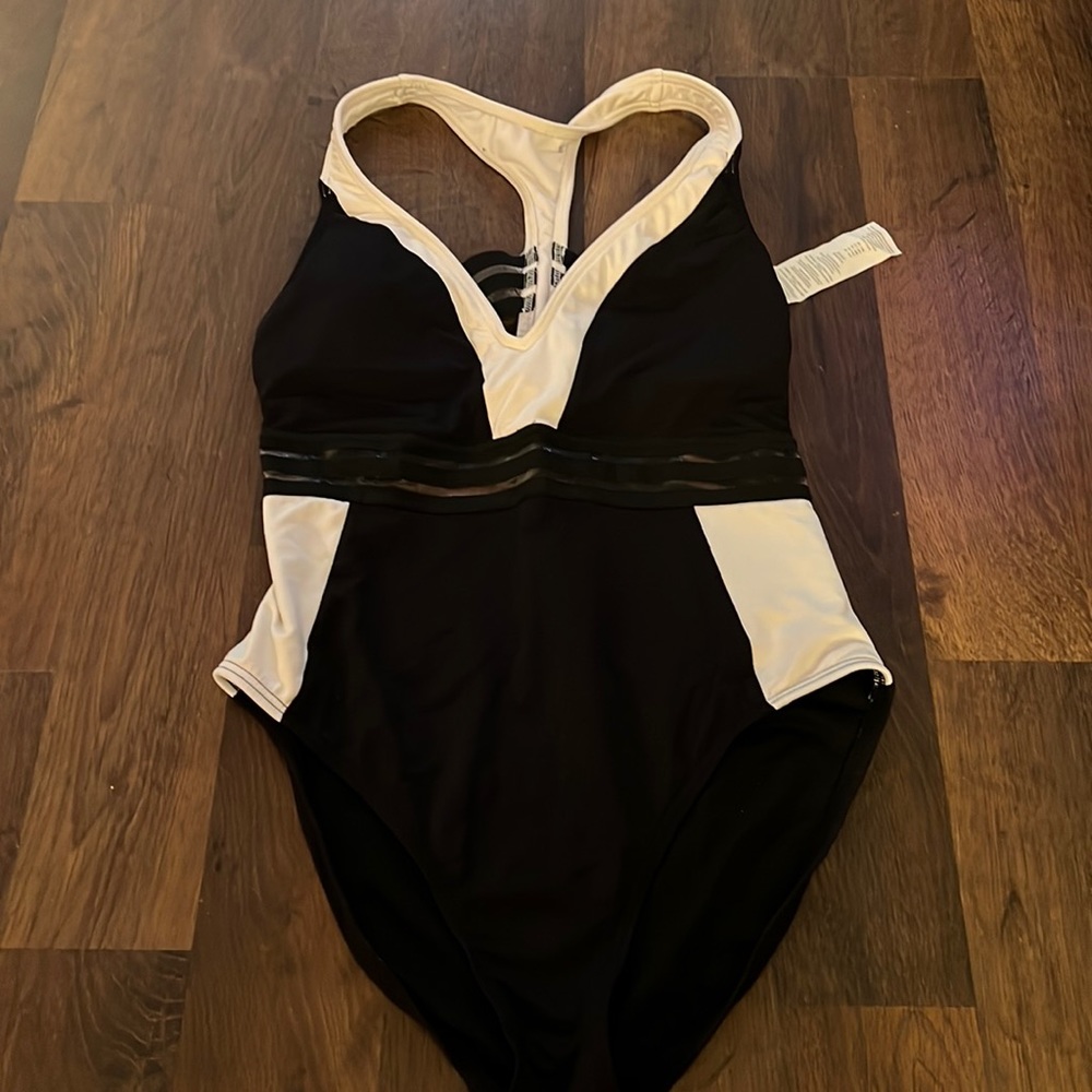 Kenneth Cole black one piece bathing suit size medium